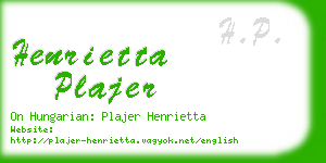 henrietta plajer business card